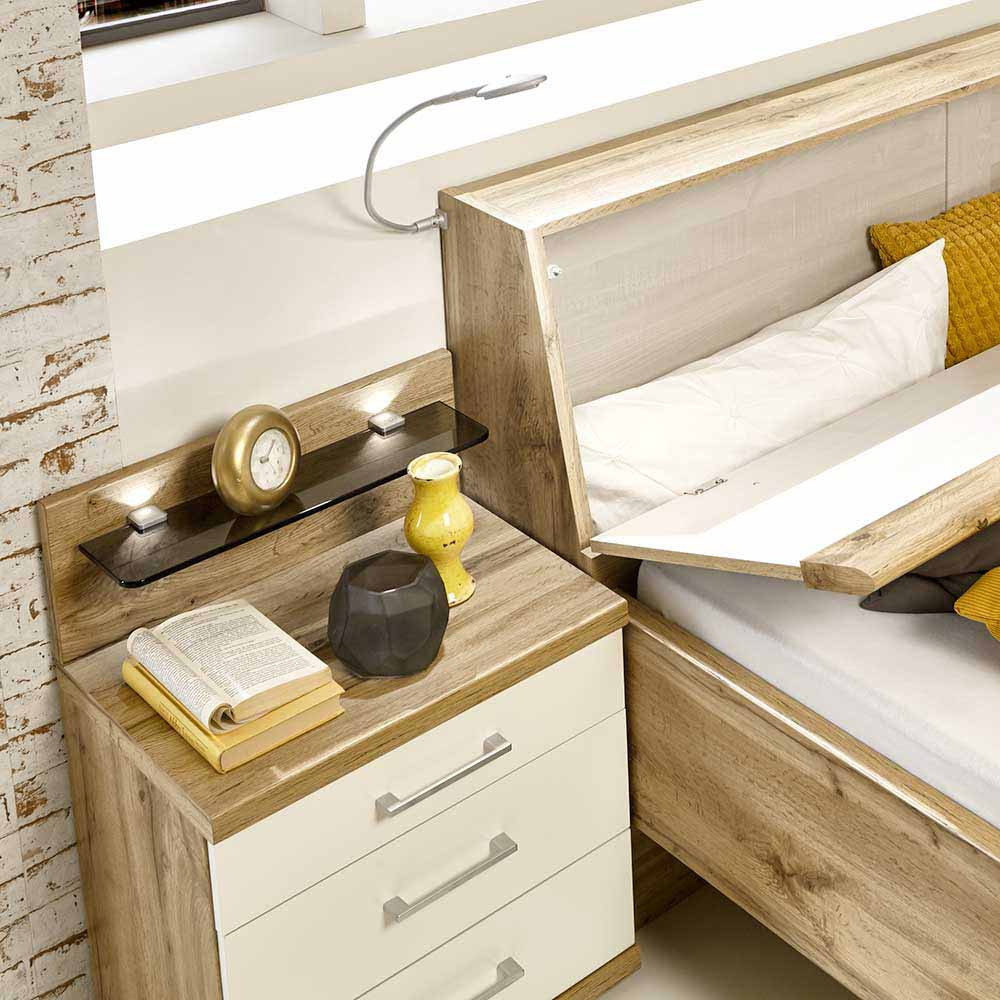 Schlafzimmermöbel Neriman mit Stauraumbett (vierteilig)