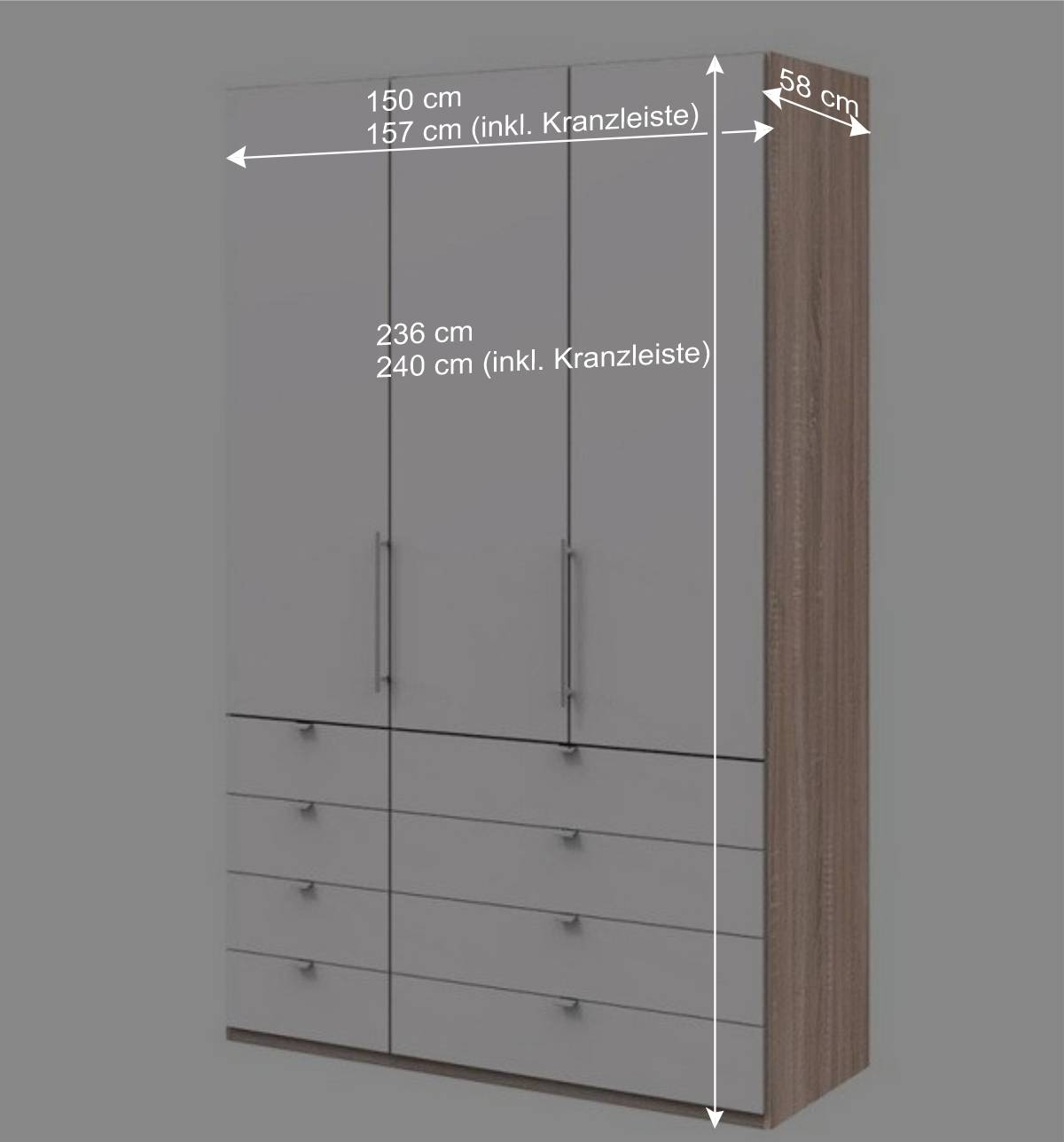Weißer Kleiderschrank Made in Germany - Vaclyn