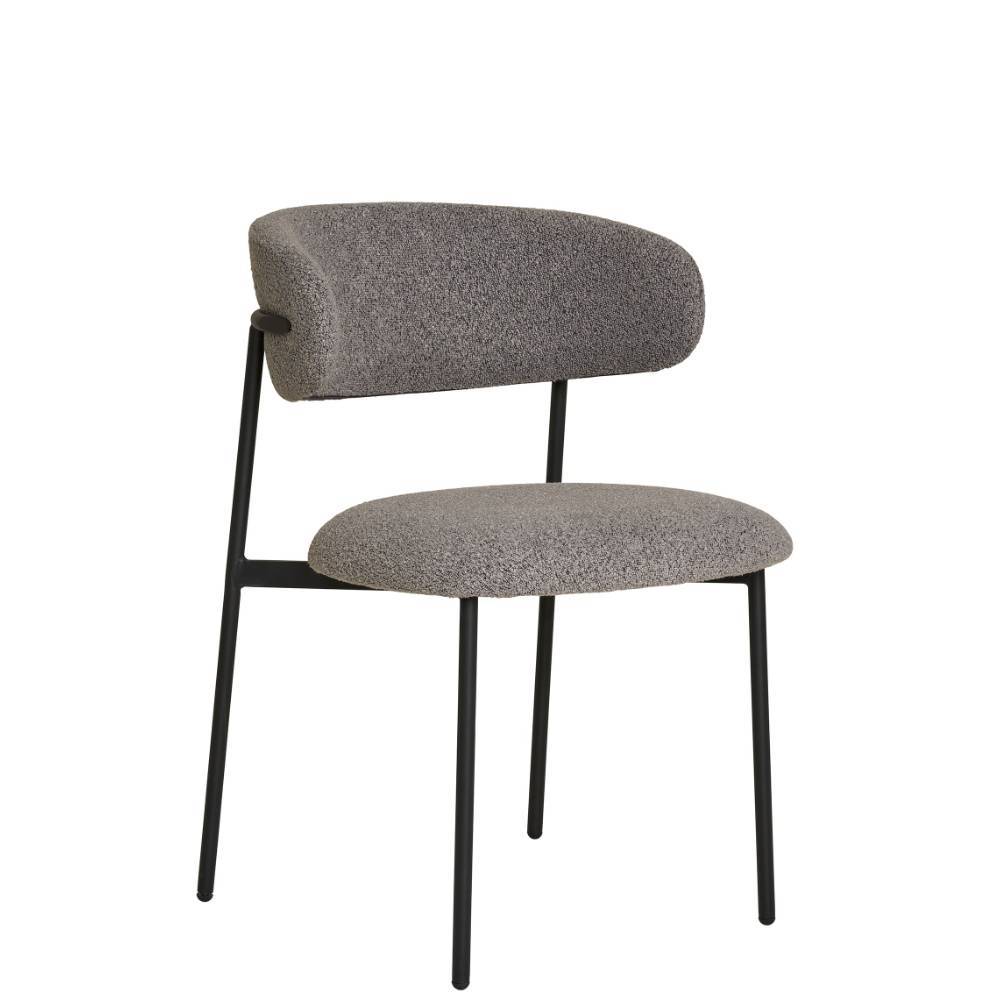 Boucle Polsterstuhl im Skandi Design - Tornado (2er Set)