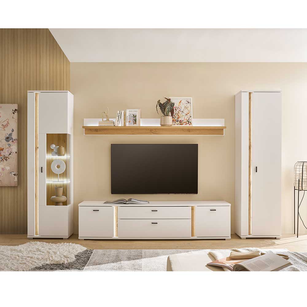 Design Wohnwand Möbelset - Racelyn (vierteilig)