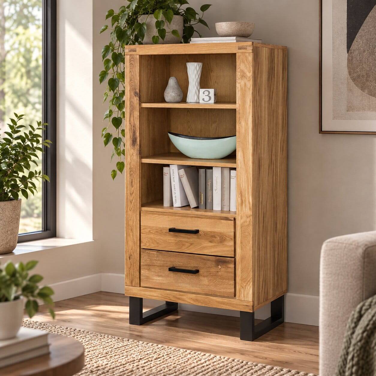 Wohnraum Regal mit 2 Schubladen - Arello
