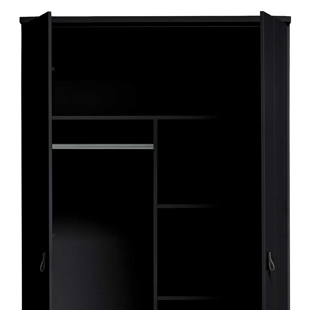 Schwarzer Kleiderschrank aus Massivholz - Florida