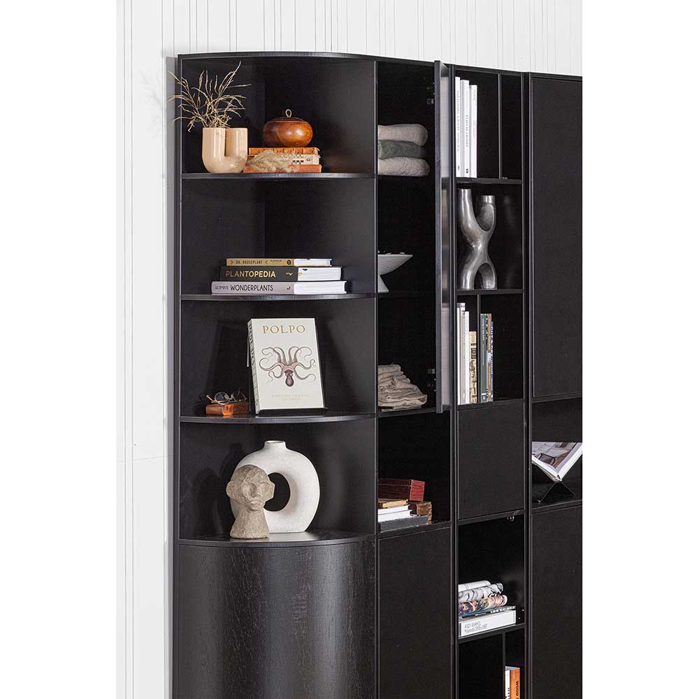40x210x40 Standregal in Schwarz aus Kiefer - Niwidus