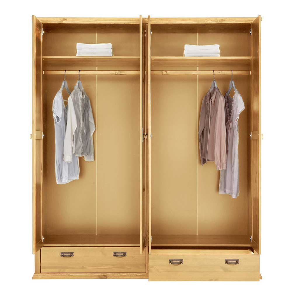 Massivholz Schlafzimmerschrank mit Spiegeln - Inhusa