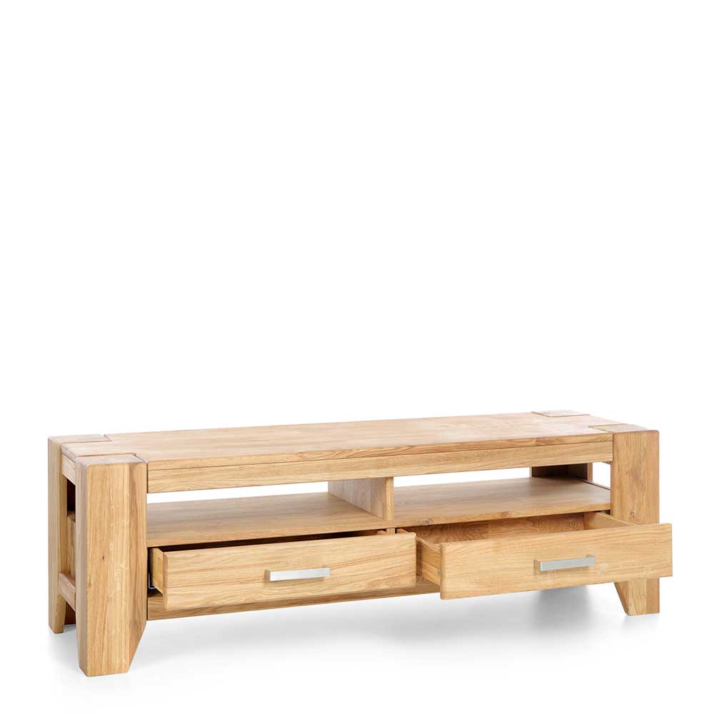 Wildeiche TV Lowboard mit zwei Schubladen - Miarizia