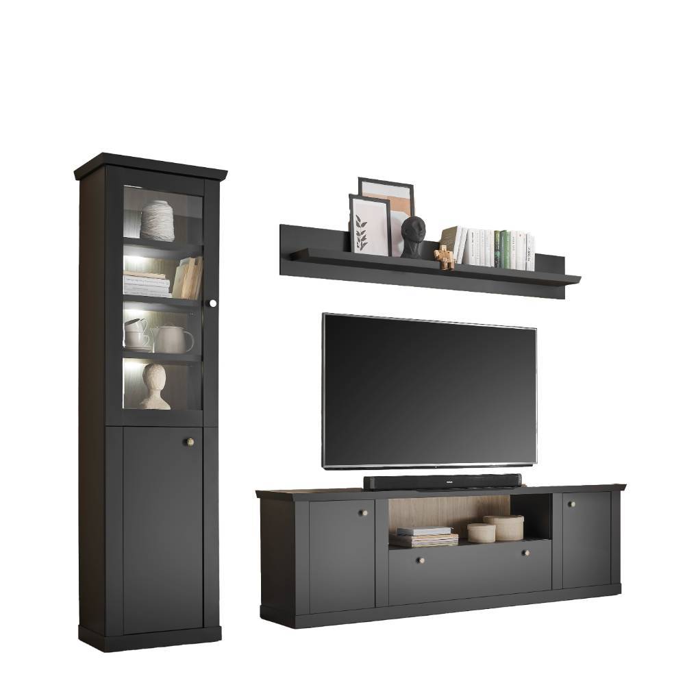 Modern Country Wohnwandmöbel Set - Lulumo (dreiteilig)