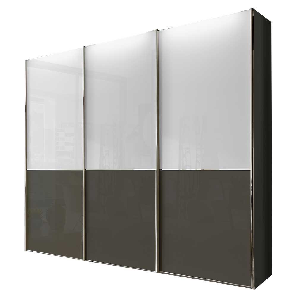 Schwebetüren Kleiderschrank in Braun & Weiß - Genre