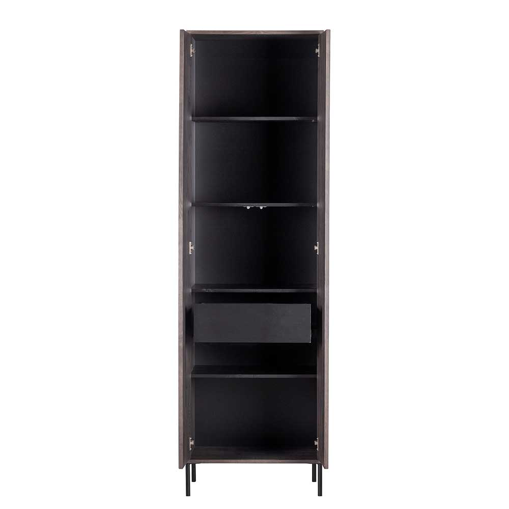 Wohnzimmer Schrank in Esche Dunkel & Schwarz - Eyes