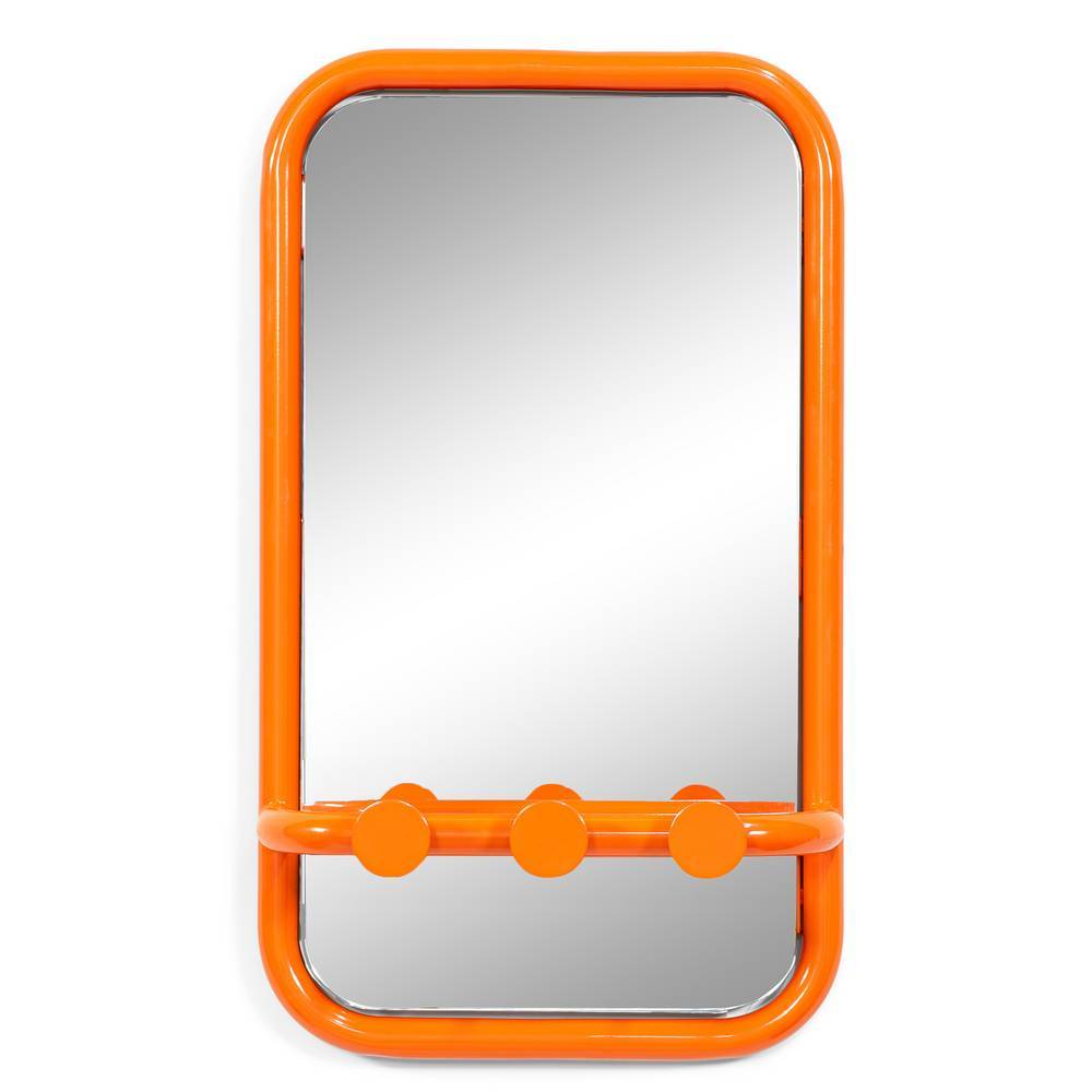 Hängespiegel in Orange Stahl mit Haken - Lezifa