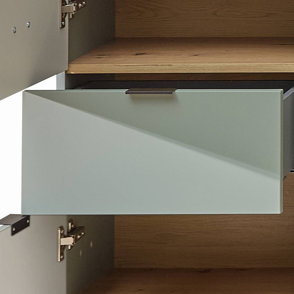 Vitrine in Graugrün und Wildeiche - Halimi