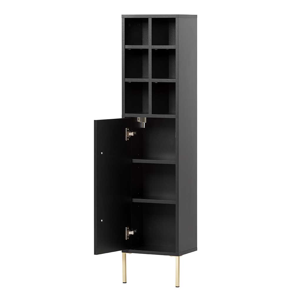 Badeinrichtung in Schwarz & Gold - Vulcanisa (fünfteilig)