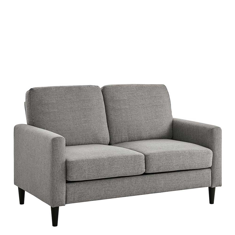 Zweisitzer Sofa in Hellgrau Stoffbezug - Katja