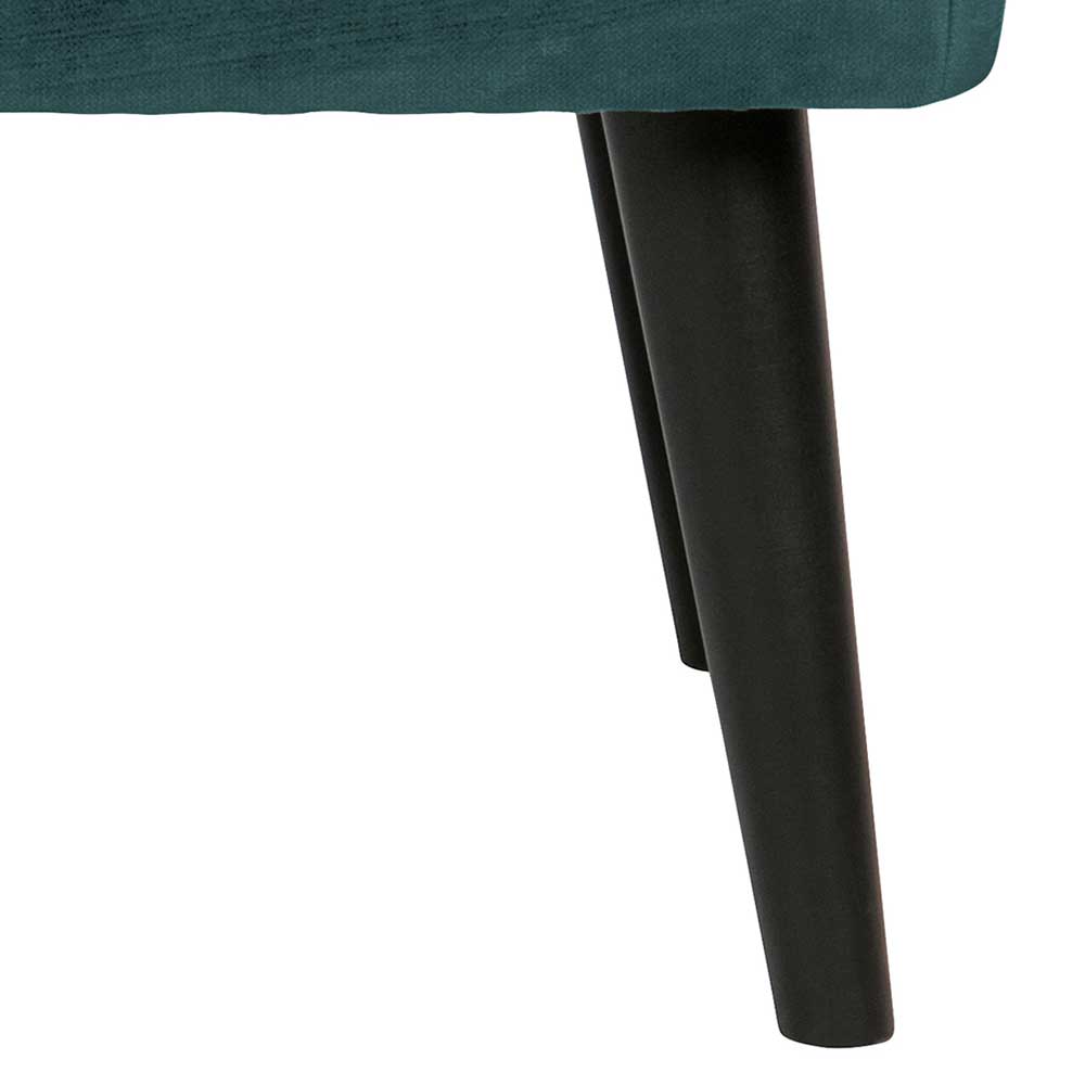 Polsterhocker in Petrol Blau & Schwarz - Surinam