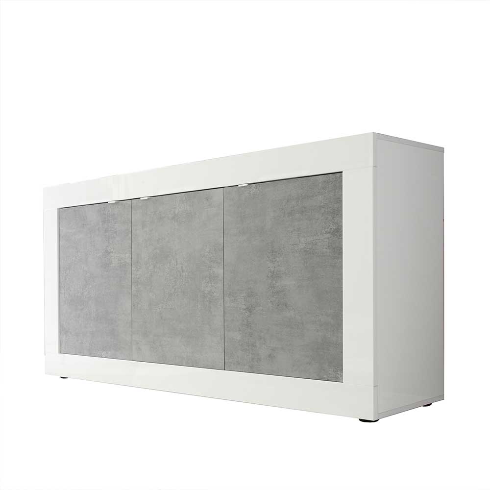 3-türiges Design-Sideboard in Beton Dekor - Narandu