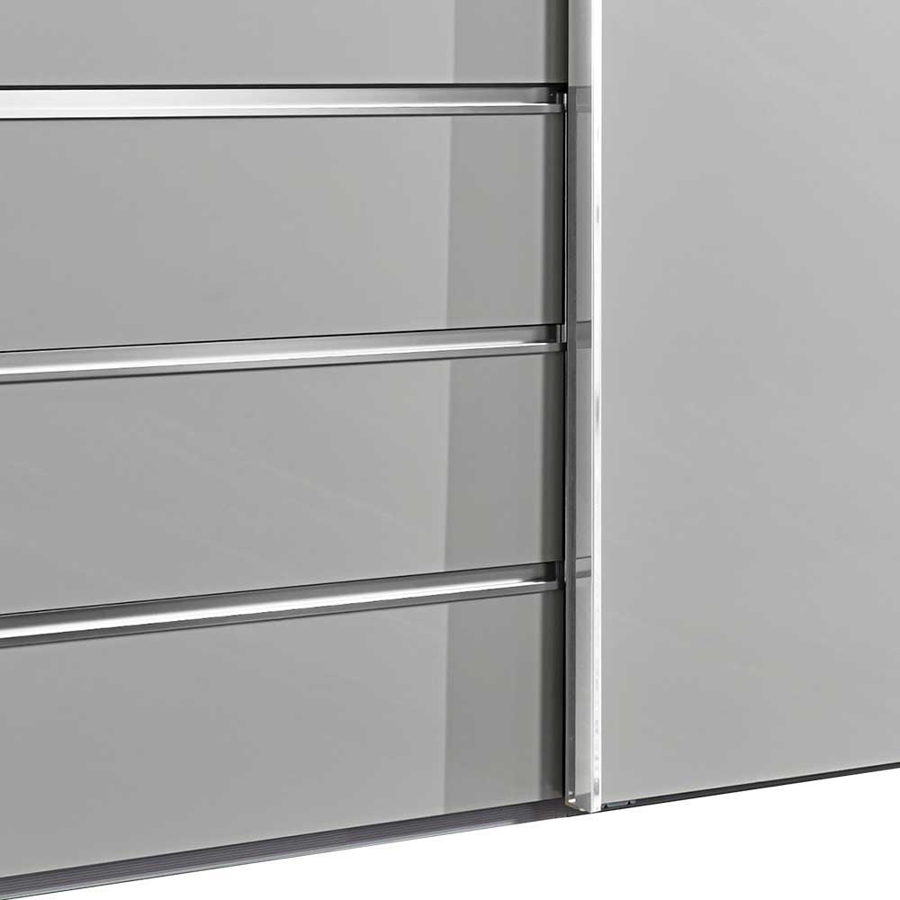Kleiderschrank mit drei praktischen Schubladen und eleganten Chromgriffen – Cinandra