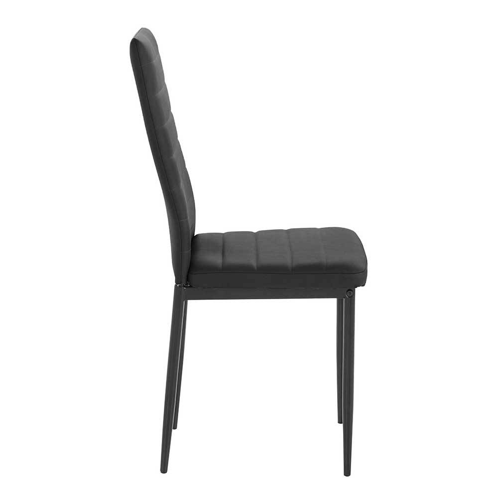 Kunstleder Polsterstühle mit hoher Lehne - Deonas (Set)