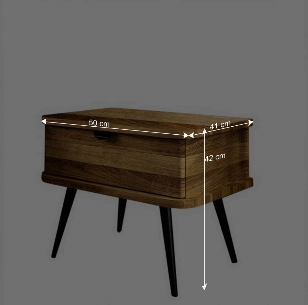 Wildeiche Bett mit Holzkopfteil - Casarius