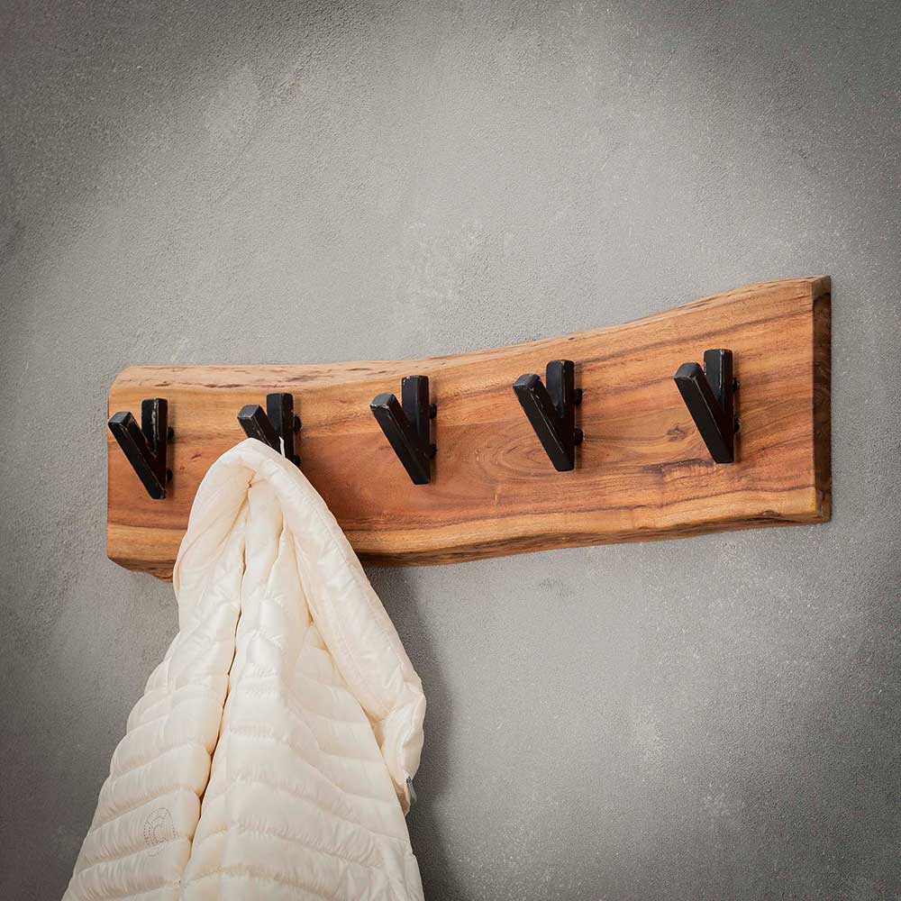 Holz Hängegarderobe mit Baumkante - Isnios