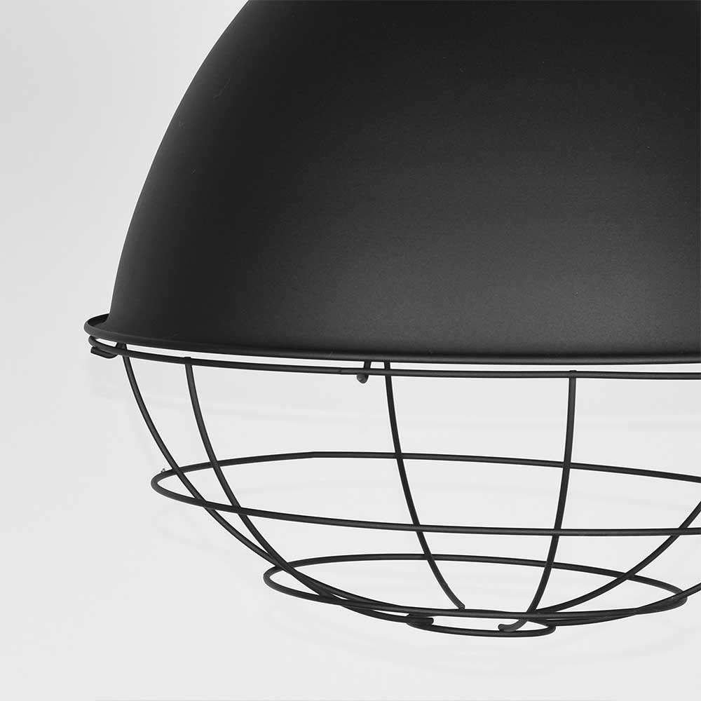 Hängende Industrial Lampe in Schwarz Metall - Rock