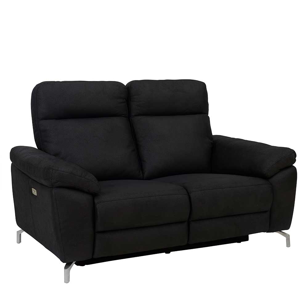 Schwarzes Zweier Sofa mit Relaxfunktion - Salma