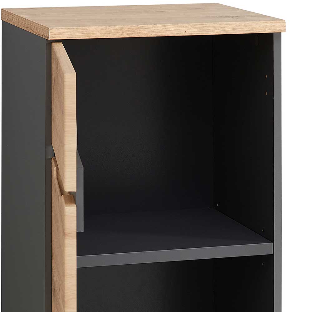 Aktenordnerschrank in Wildeiche & Dunkelgrau - Kuetra