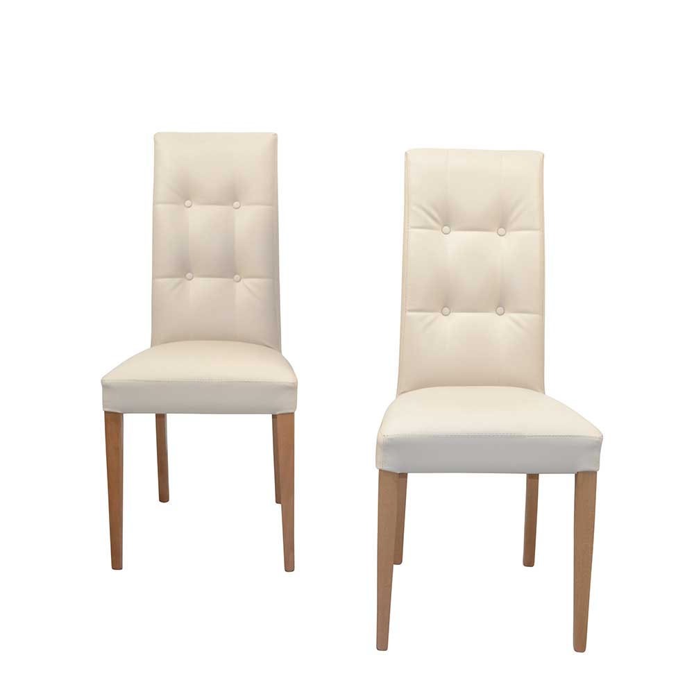 Kunstleder Polsterstühle in Beige - Boners (2er Set)