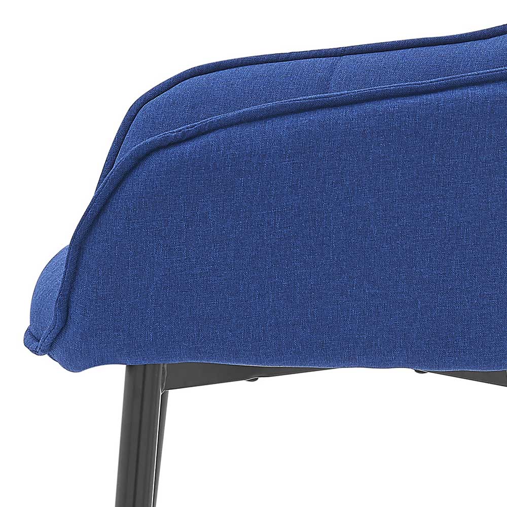 Moderner Tischsessel mit Leinen in Blau - Austino
