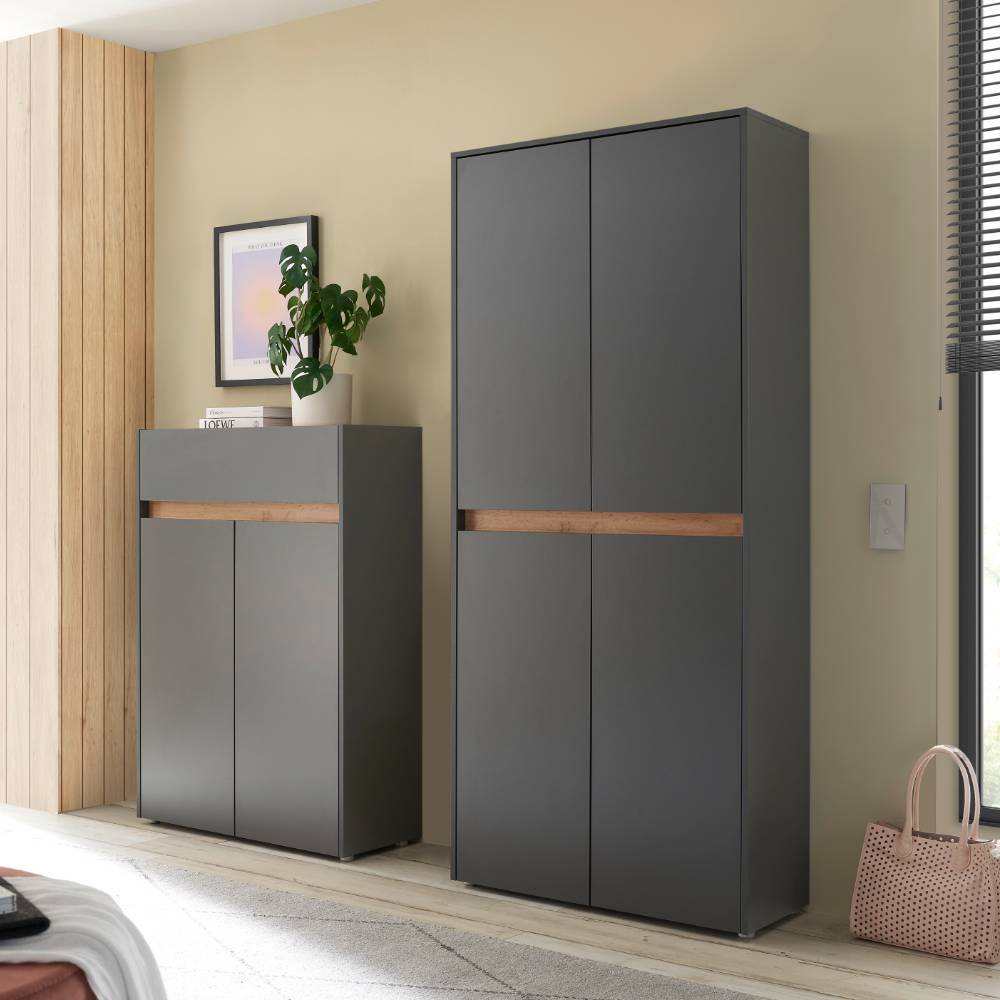 Flur Schrank und Vertiko Set modern - Ahilav (zweiteilig)