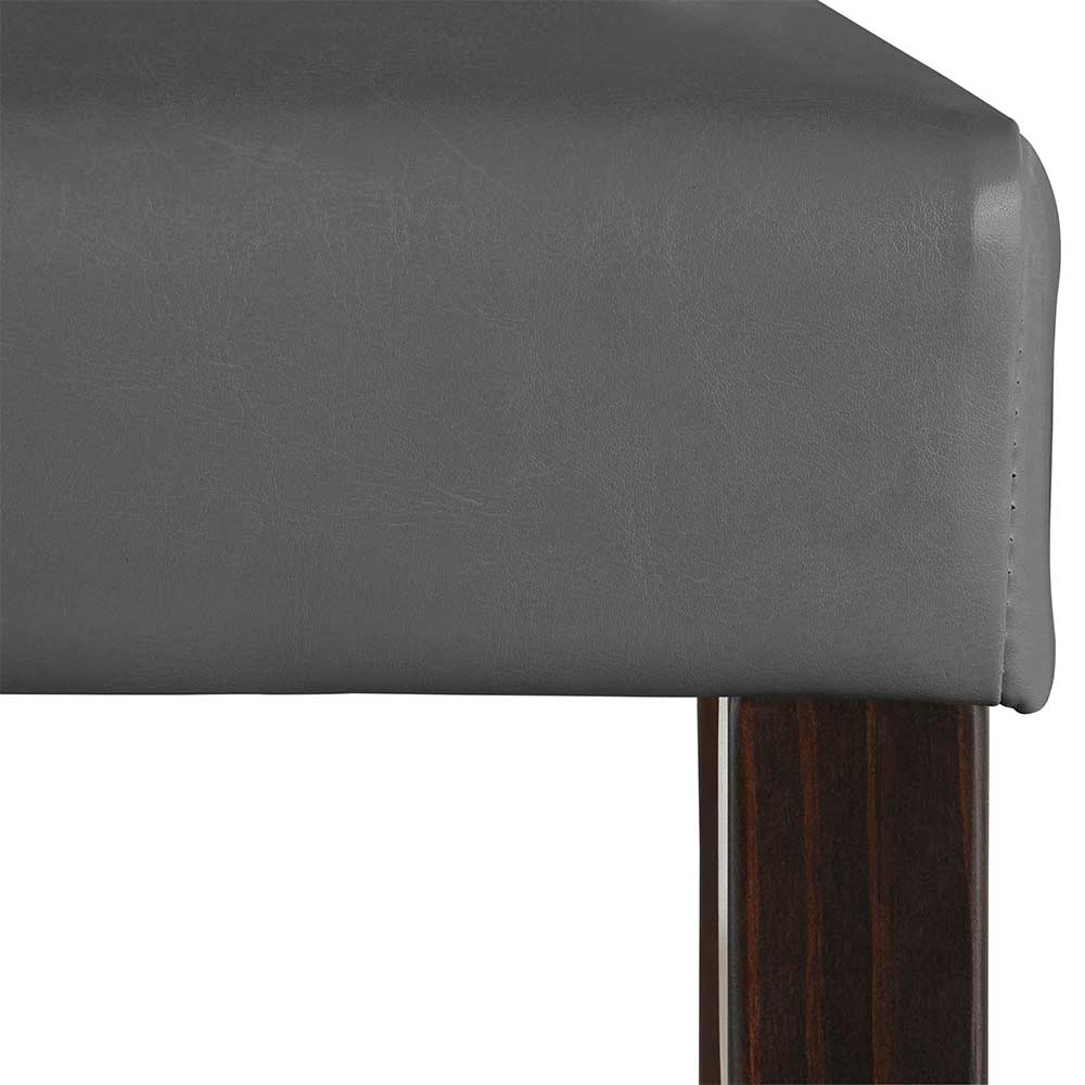 Kunstleder Stühle in Grau mit Wenge - Burina (2er Set)