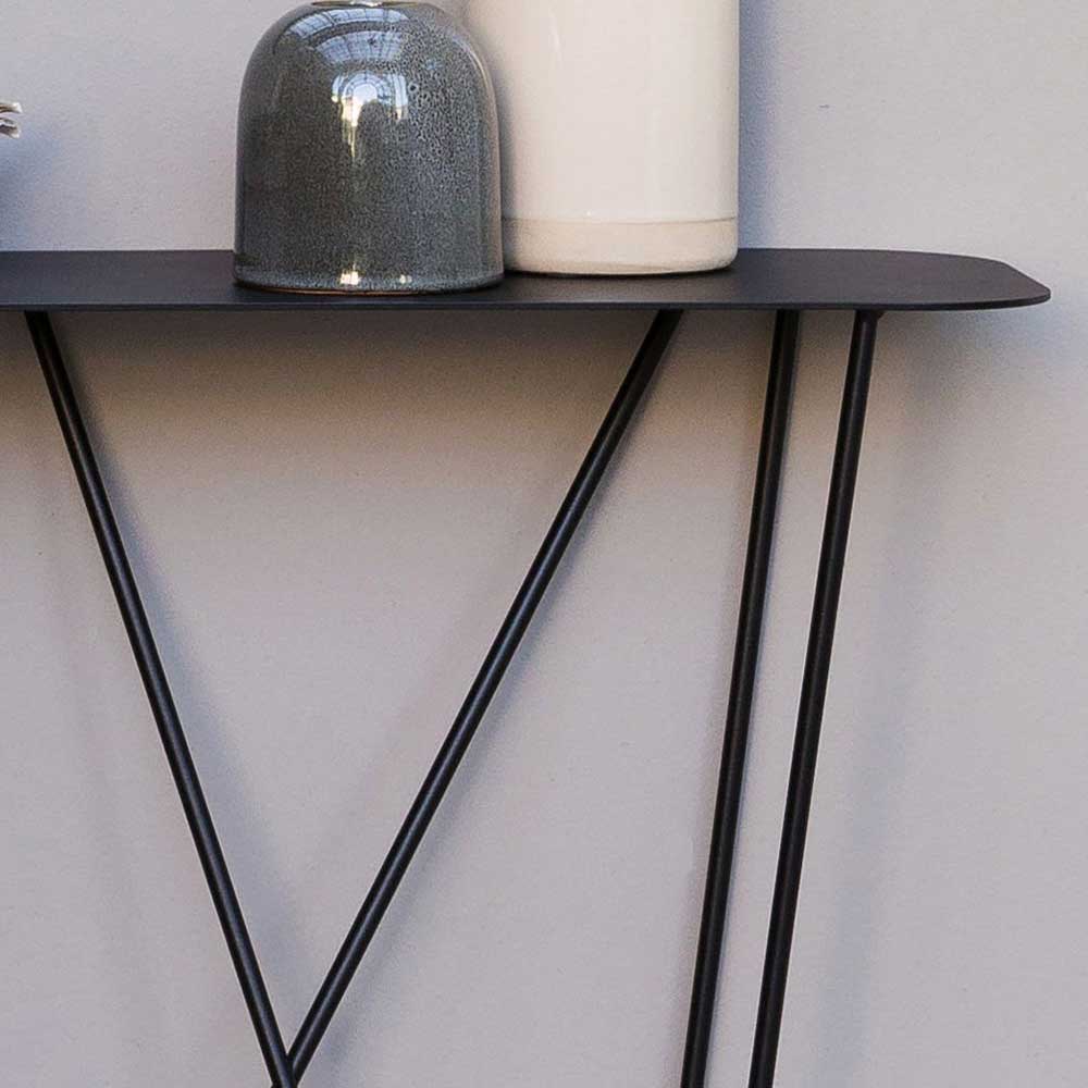 Design Konsolentisch aus Stahl in Schwarz - Skadiva