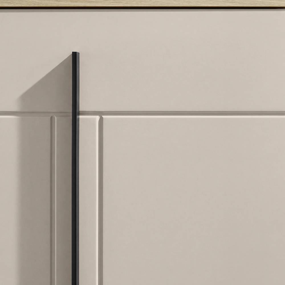 Highboard-Vitrine in Beigegrau - Raisa