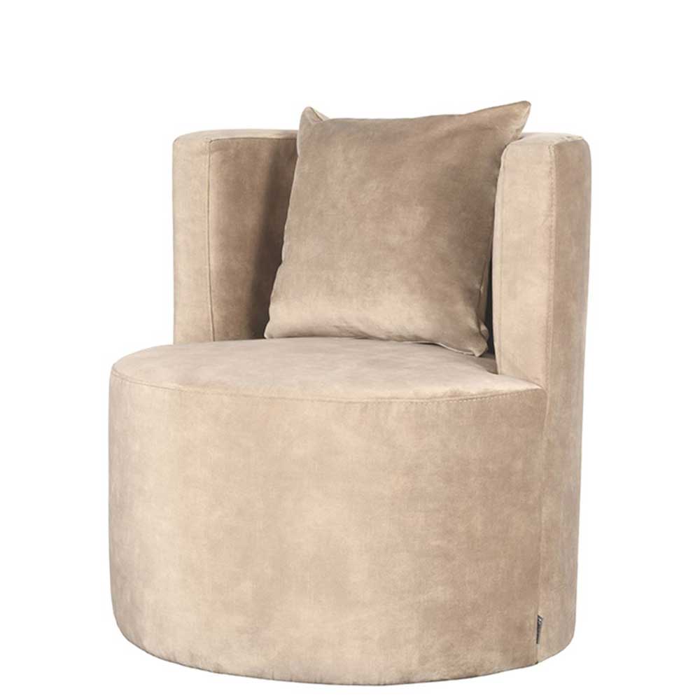 Polstersessel in Beige Velours - Sealand