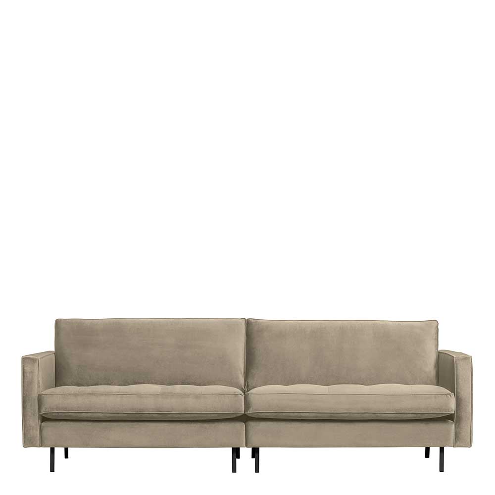 Wohnzimmercouch aus Samt in Khaki - Afeiro