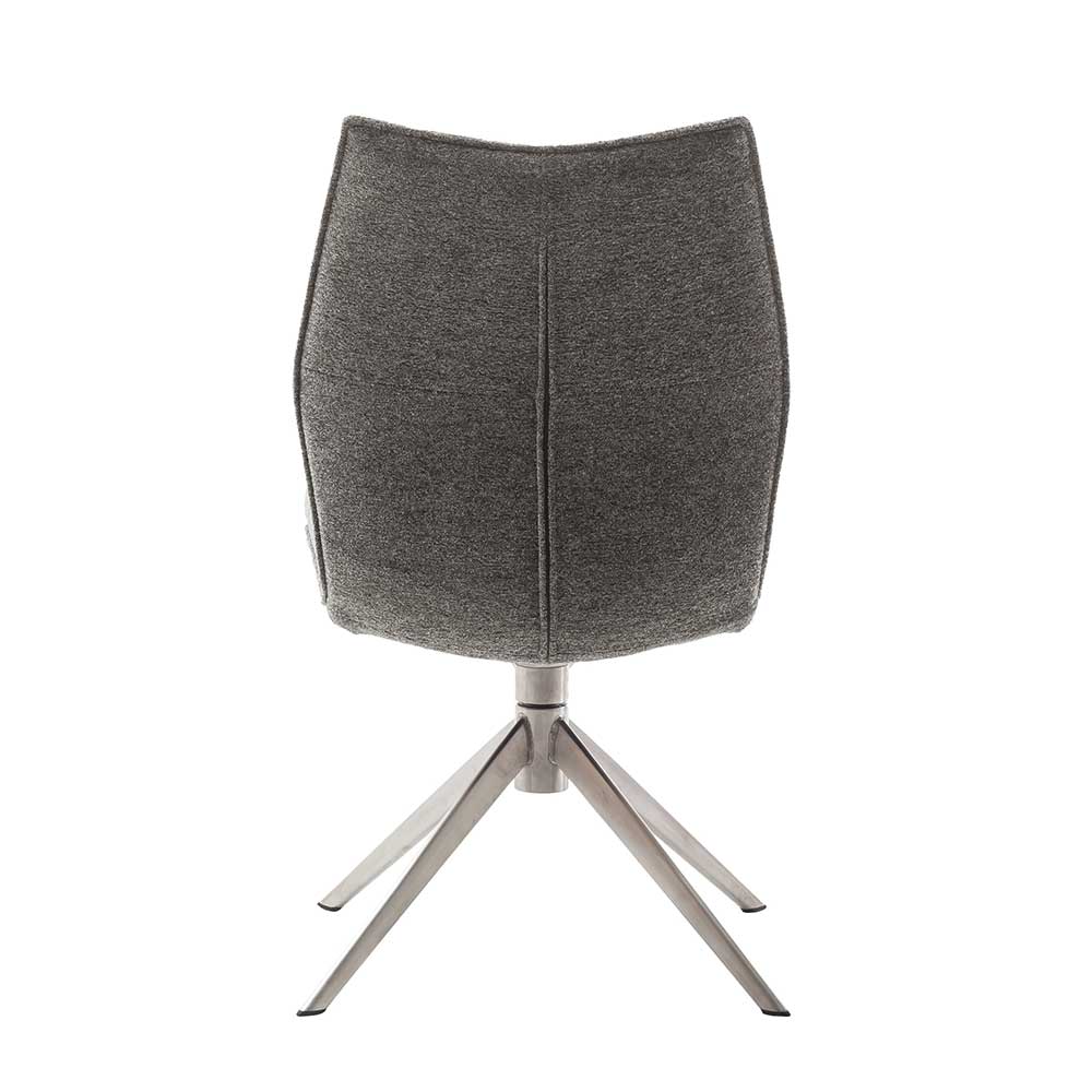 Chenille Esszimmerstuhl um 360 Grad drehbar - Padira (2er Set)