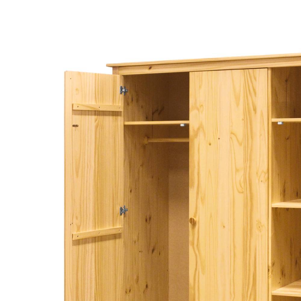 Kiefernholz Kleiderschrank massiv - Nastonia