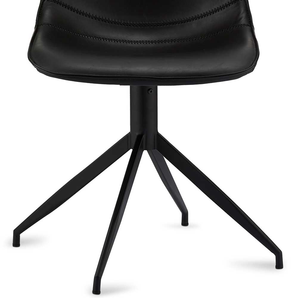 Drehbares Küchenstuhl-Set in Schwarz - Pravoria (2er Set)