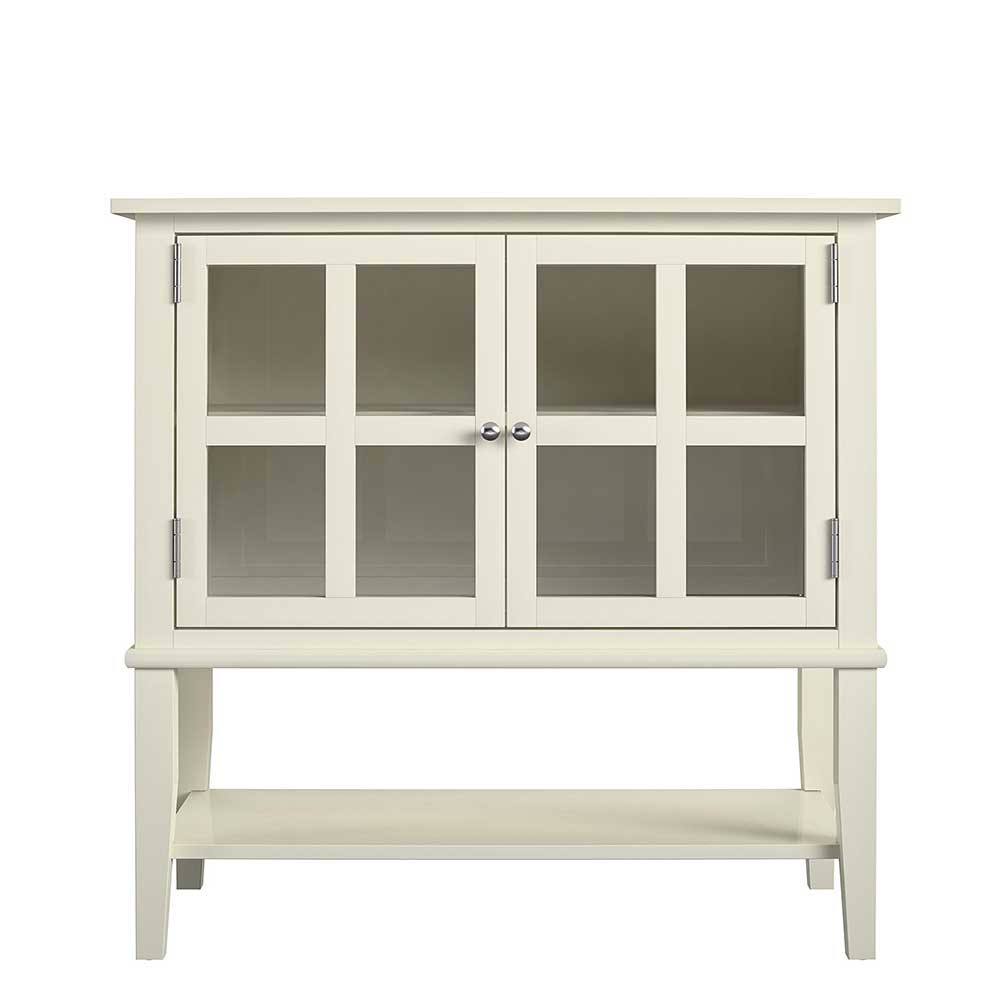 80x78x40 Vintage Glasschrank in Creme - Luan