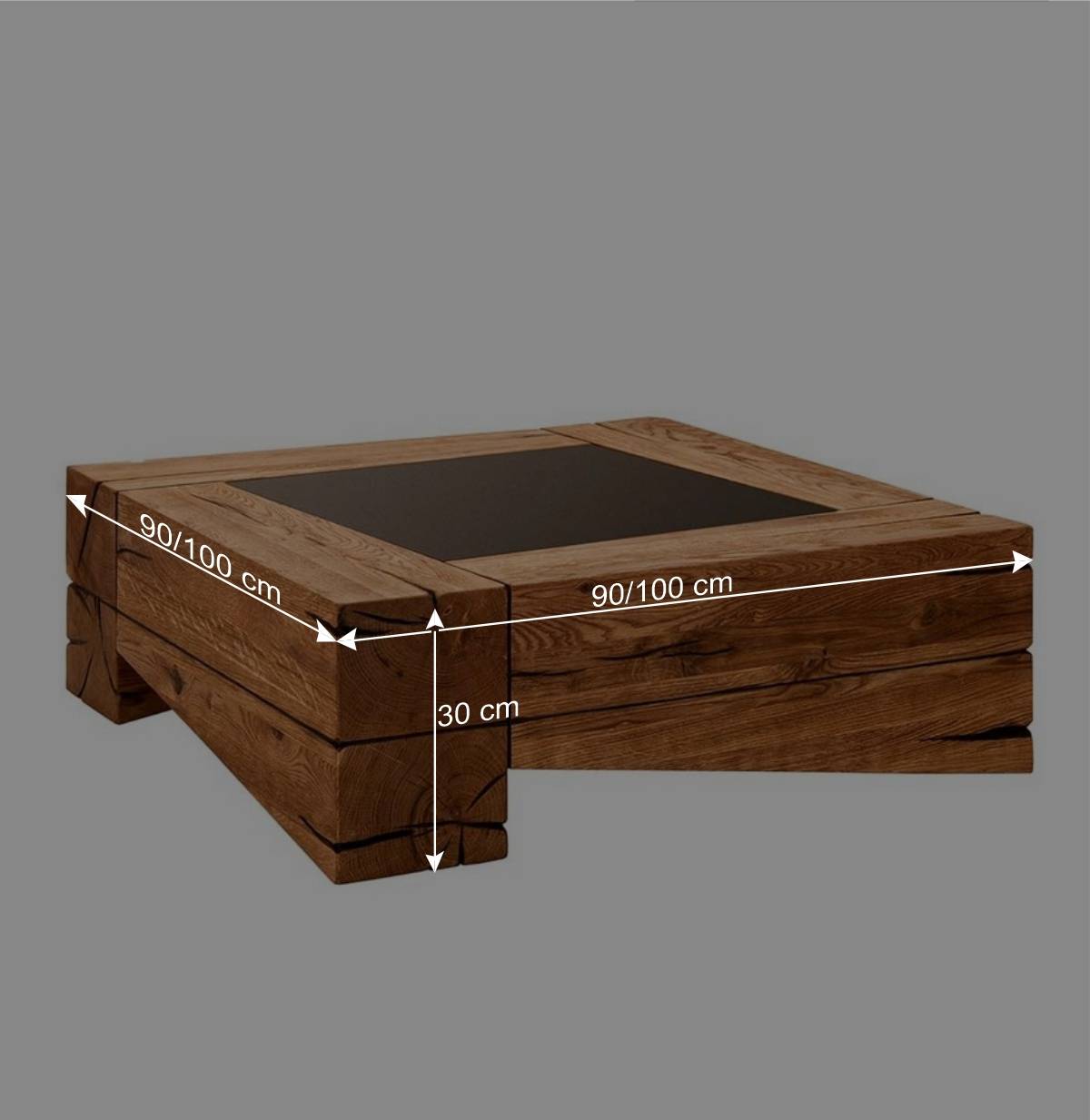 Design Balken Couchtisch aus Asteiche - Ventida