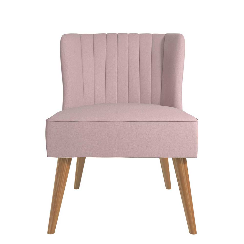 Retro Sessel in Rosa und Holz Natur - Panien