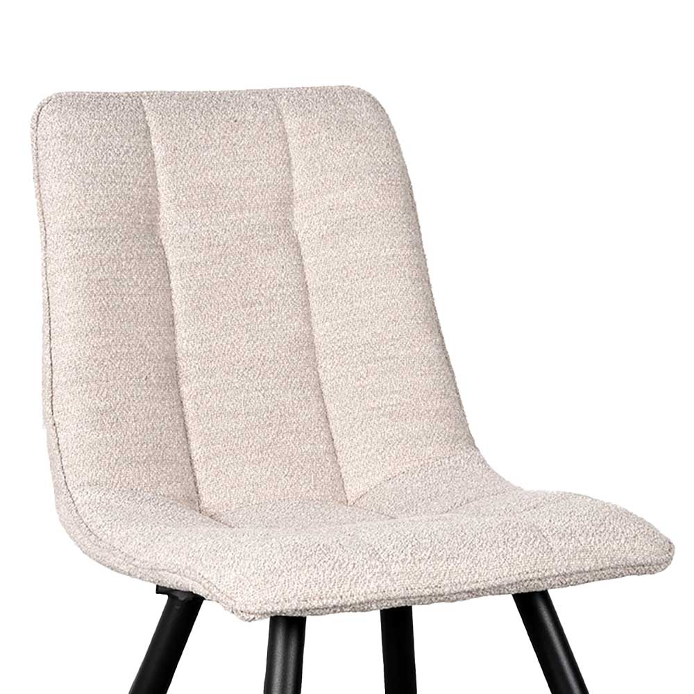 Boucle Polsterstühle in Beigegrau - Mamina (2er Set)