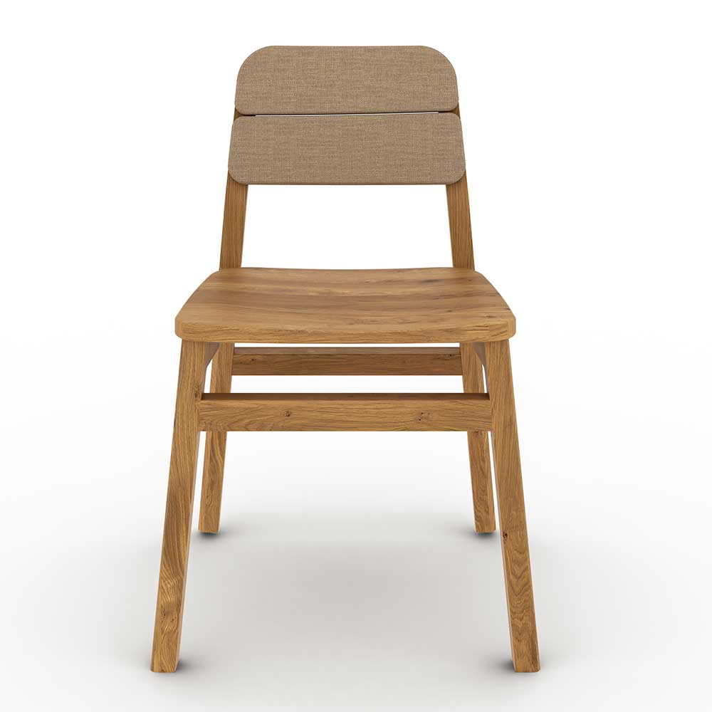 Design-Holzstühle mit Rückenpolster - Laida (2er Set)