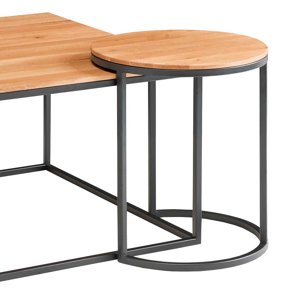Quadrat Sofatisch & Beistelltisch Rund - Cainano (zweiteilig)