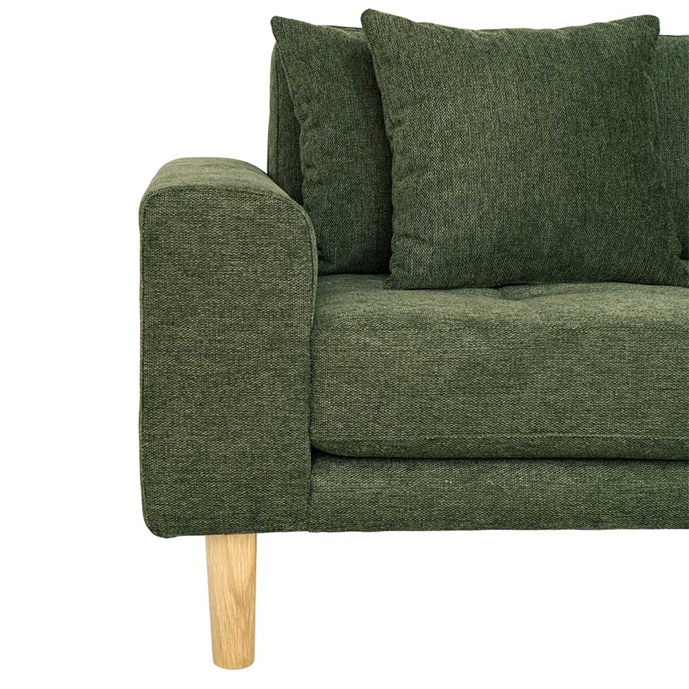 Ecksofa in Oliv Grün & Eiche Natur - Regiao
