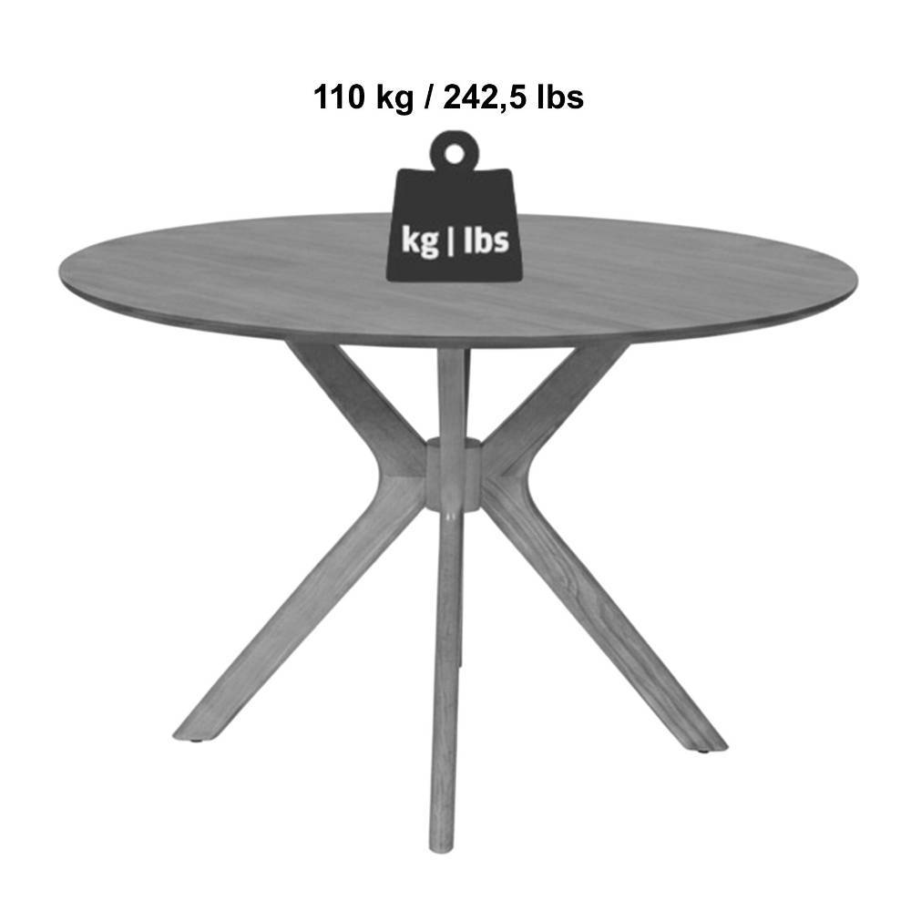 Esszimmer Tisch aus Gummibaumholz in Schwarz - Nemphia