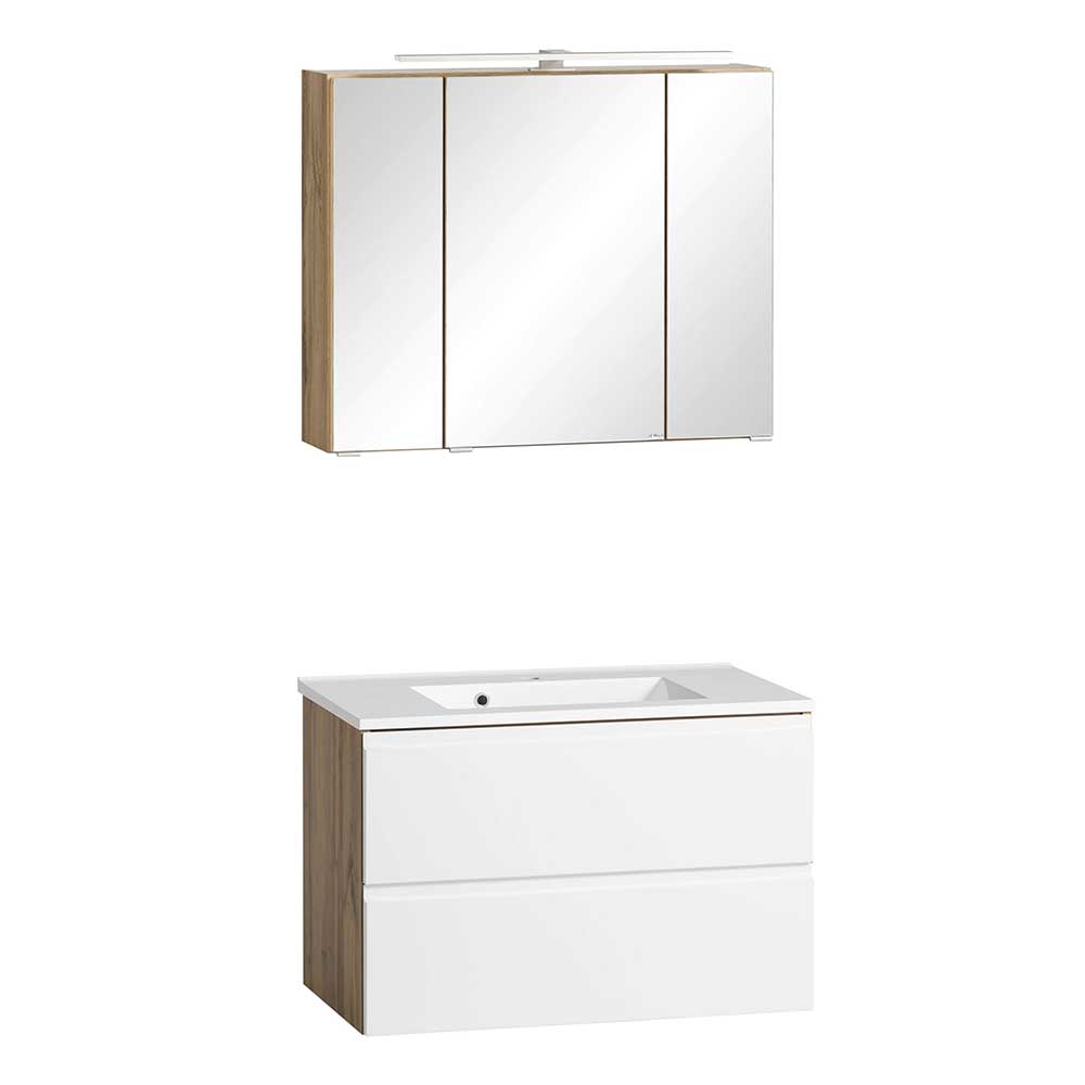 Bad Waschbeckenschrank & Spiegelschrank - Eight (zweiteilig)