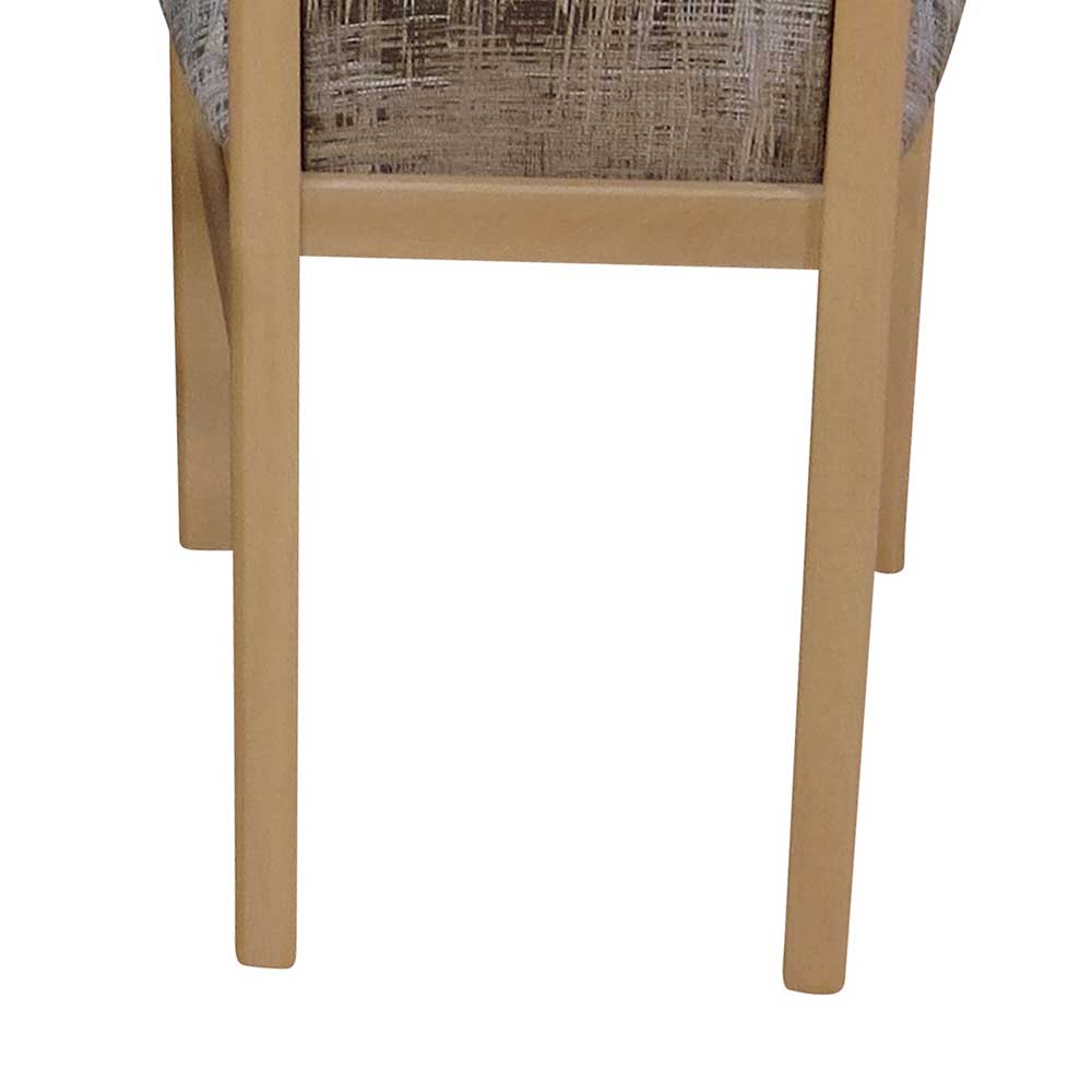 Buchefarbene Holzbeine des stabilen Esszimmerstuhls mit Querstreben für sicheren Stand – Masuca