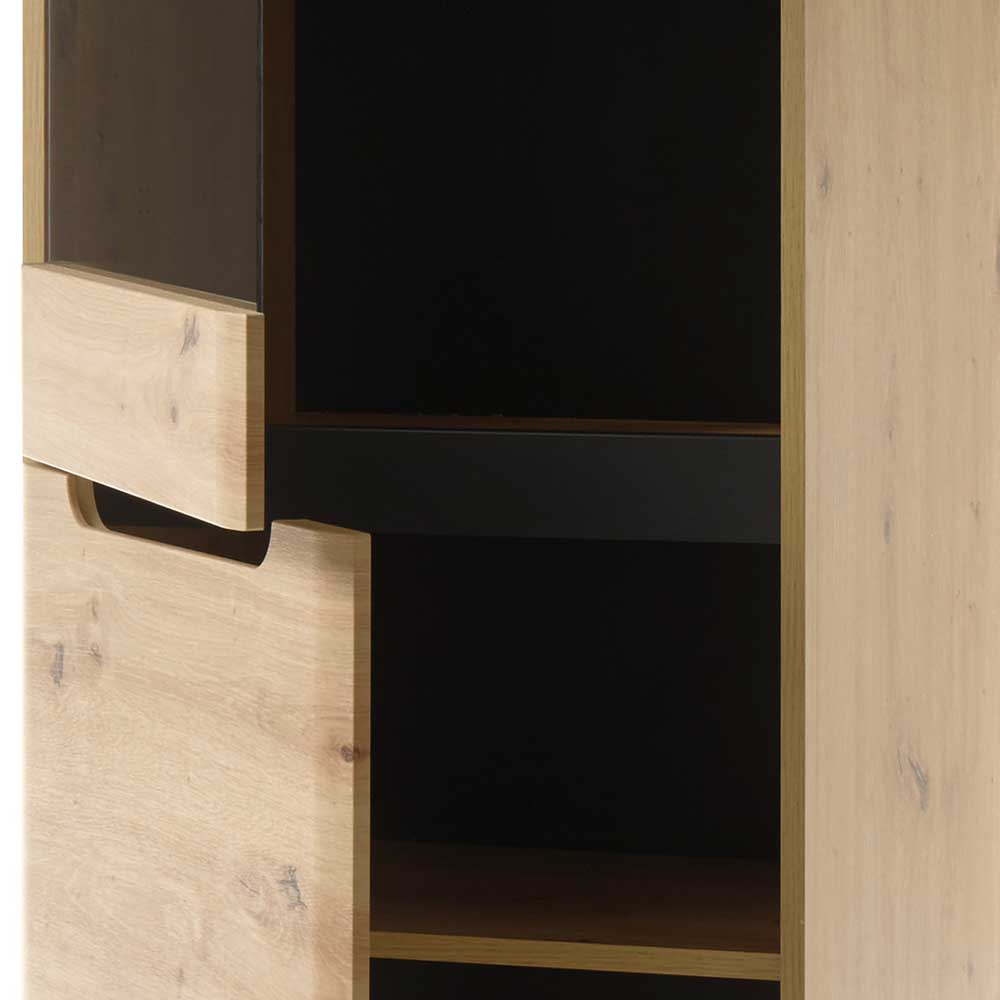 53x197x40 Wohnzimmerschrank 2-türig mit Glas - Olcian