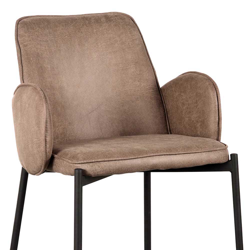 Esszimmerstuhl in Taupe Microfaser - Ordinia (2er Set)