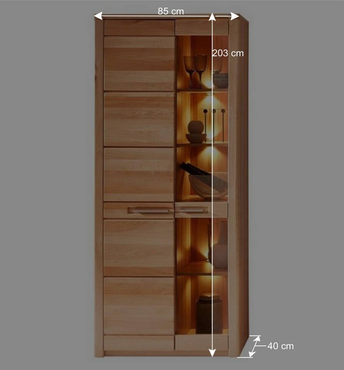 Wohnzimmer TV Anbauwand Möbelset - Amyonta (vierteilig)