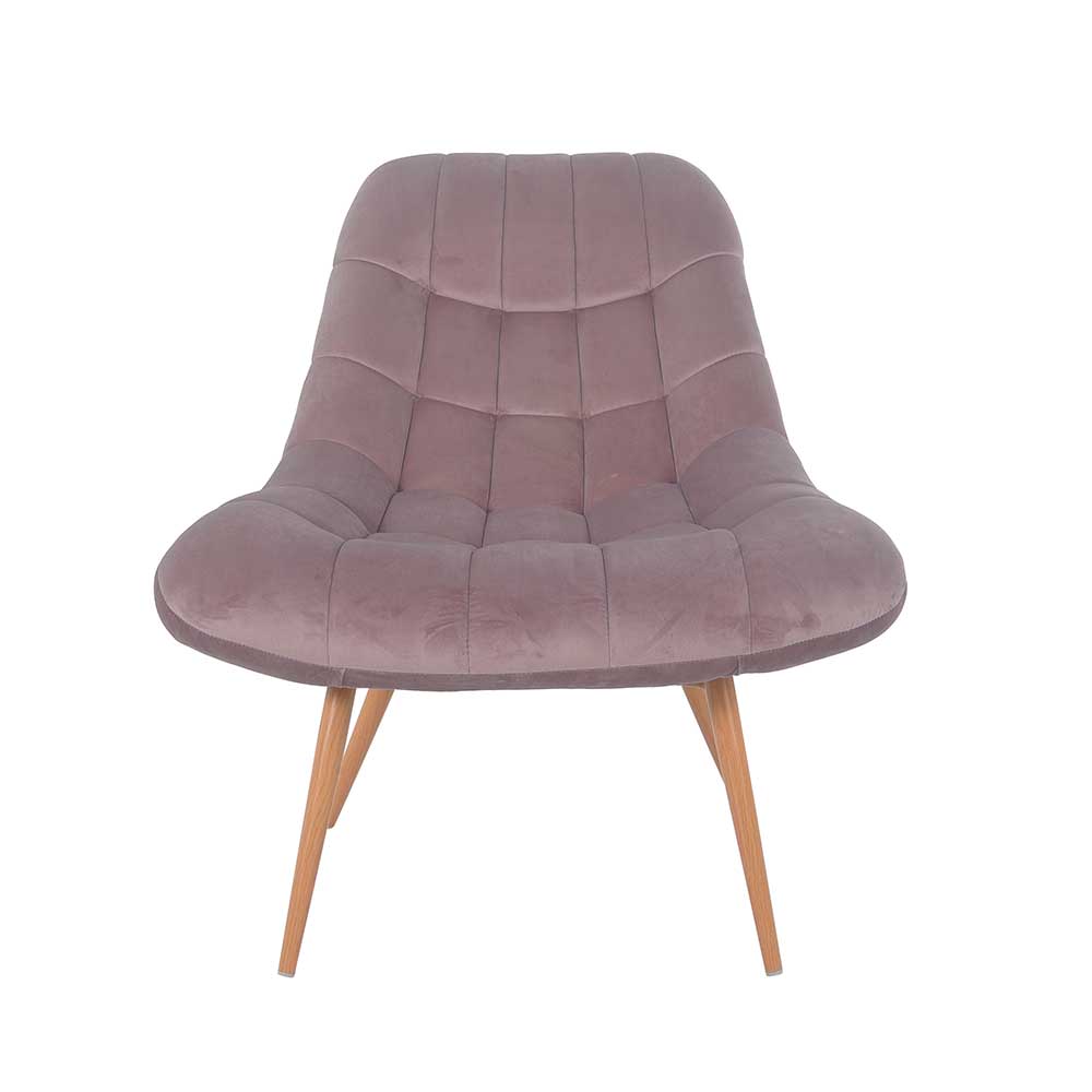 Moderner TV Sessel in Rosa Samtstoff - Montreal